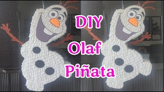 DIY FROZEN OLAF PIÑATA  IDEA HOW TO MAKE cómo hacer olaf piñata lourdestinydiy [upl. by Asilem]