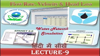 Epanet Lecture 9 Flow Rate Velocity amp Headloss [upl. by Tipton]