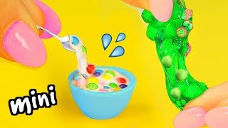 DIY Mini Slimes How To Make Miniature Jelly Cube Slime Cereal Slime Cloud Slime amp Glitter Slime [upl. by Wittenburg]