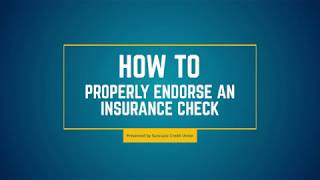 How to Properly Endorse an Insurance Check [upl. by Yanal161]