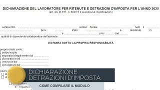 Come compilare modulo detrazioni dimposta [upl. by Yeaton]