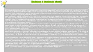 How to  Endorse a business check [upl. by Tilda]