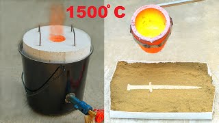 DIY Metal Melting Furnace at Home l Homemade Metal Foundry l [upl. by Isewk]