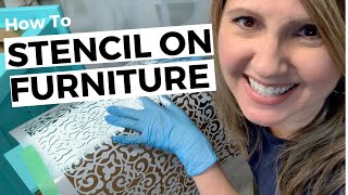 How To Stencil On Furniture [upl. by Atteiram]