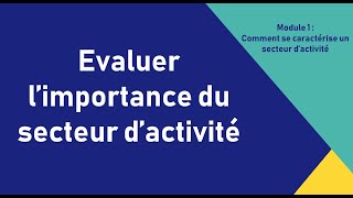 Evaluer limportance du secteur dactivité [upl. by Edda]