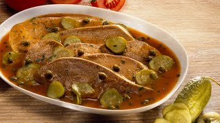 Recette  Langue de veau sauce piquante [upl. by Nerat876]