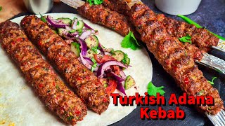 Homemade Turkish Adana Kebab Recipe  Adana Kebab With Homemade BBQ Skewers  Turkish Kebab [upl. by Ettenyl151]