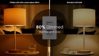 See the difference Philips dimmable LED with warm glow [upl. by Fawnia]