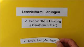 Lernziele im modernen Unterricht formulieren [upl. by Limhaj467]