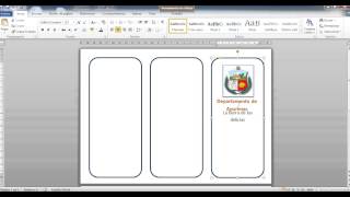 Creación de triptico en Word 2010 [upl. by Eilhsa]