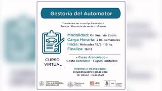 INFO CURSO GESTORIA DEL AUTOMOTOR [upl. by Adnotal]