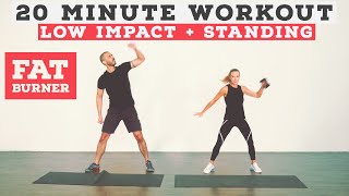 20 MINUTE NO EQUIPMENT FROM HOME WORKOUT  LOW IMPACT [upl. by Munafo]