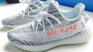 Adidas Yeezy Boost 350 V2 Blue Tint  Unboxing Review amp On Feet [upl. by Nordna]