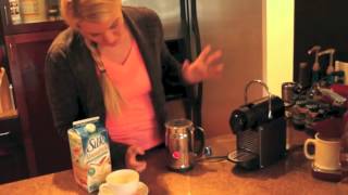 Nespresso Aeroccino Plus Frother Review Frothing Almond Milk [upl. by Llyrat]