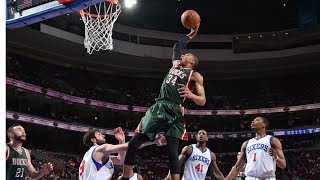 Giannis Antetokounmpos Top 34 Most FREAKISH Plays [upl. by Krishnah]